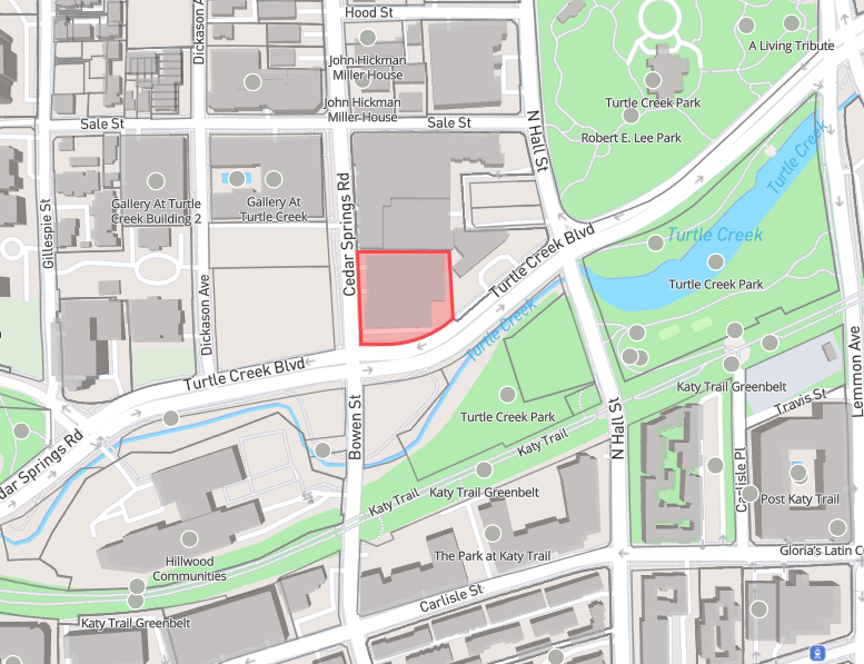 Zoning district map with parcel outline